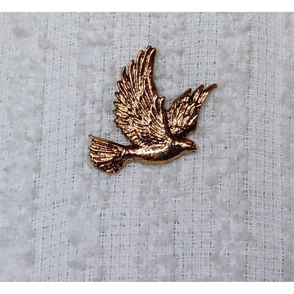 Vintage Goldtone Dove Lapel Pin Mourning Peace